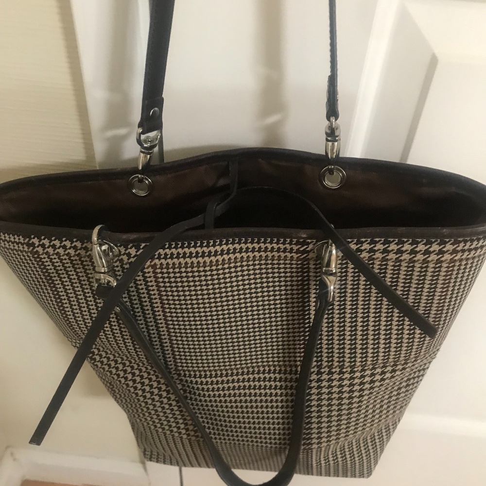 Ralph Lauren Houndstooth Plaid Tote/Purse